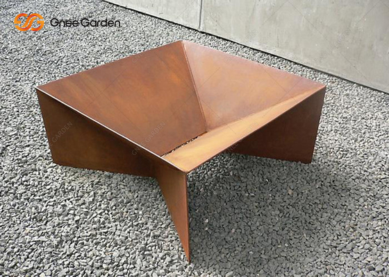 حرق الخشب في الهواء الطلق Corten Steel Fire Pit Charcoal Bbq Grills
