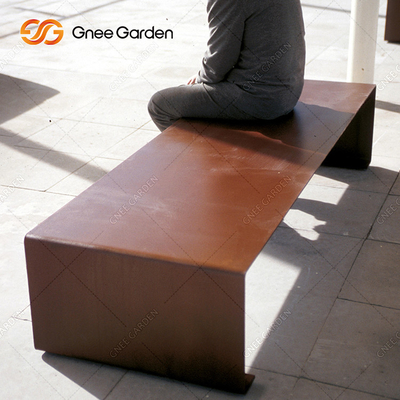 1800mmx510mm الأثاث المعدني في الهواء الطلق Corten Steel Bench للأماكن العامة
