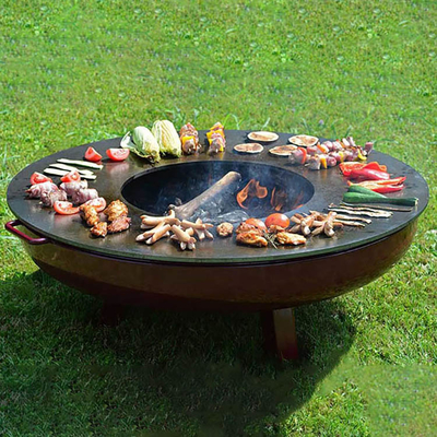 خدمة صانعي القطع الأصلية Corten Steel في الهواء الطلق شوايات الطبخ حرق الخشب