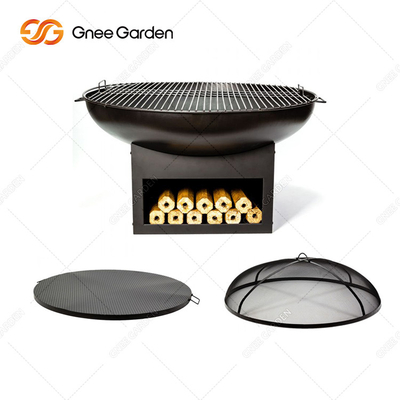 الصدأ الطبيعي Corten Steel Metal كبير شواء شواء في الهواء الطلق حفرة النار حسب الطلب