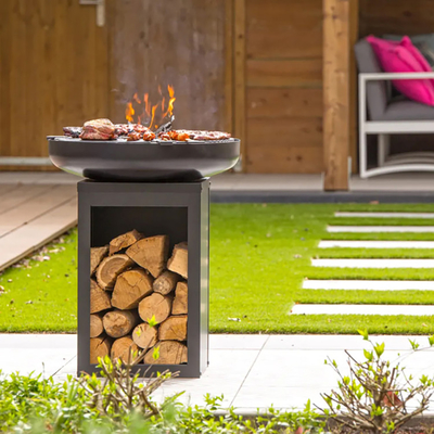 Corten Steel Charcoal Home Barbeque Grill مدفأة الفناء الخلفي