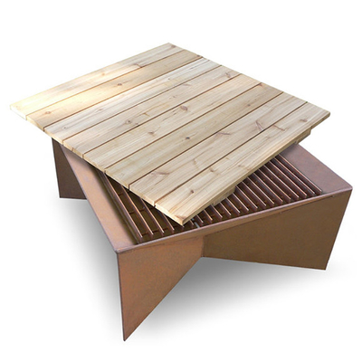 حرق الخشب Corten Steel Metal Garden Fire Pit &amp; BBQ