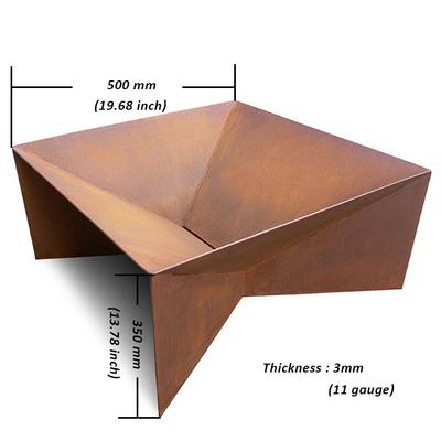 حرق الخشب Corten Steel Metal Garden Fire Pit &amp; BBQ