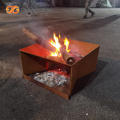 حرق الخشب Corten Steel Metal Garden Fire Pit &amp; BBQ