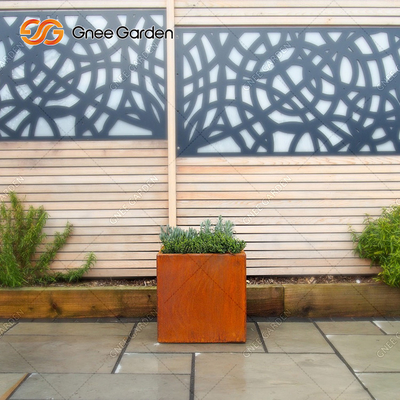 الصدأ المعدني المعلق على الحائط الغراس Corten Steel Flower Box