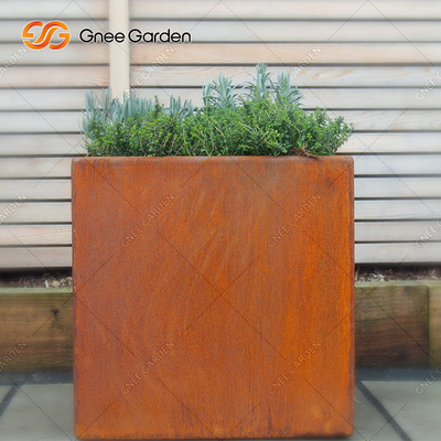 الصدأ المعدني المعلق على الحائط الغراس Corten Steel Flower Box