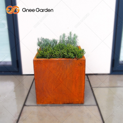 الصدأ المعدني المعلق على الحائط الغراس Corten Steel Flower Box