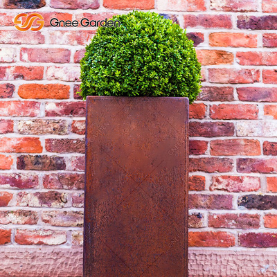 الصدأ المعدني المعلق على الحائط الغراس Corten Steel Flower Box