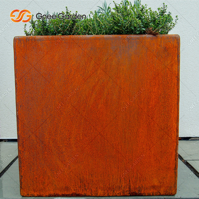 الصدأ المعدني المعلق على الحائط الغراس Corten Steel Flower Box