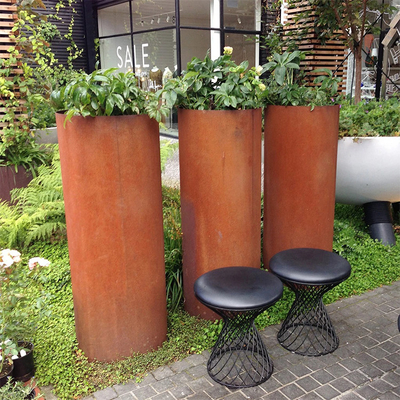 890 * 720 * 440mm كبير في الهواء الطلق المعادن الغراس Corten زهرة وعاء مقاومة الطقس