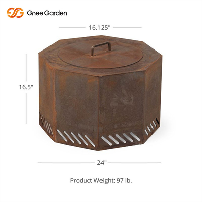 Warmfire OEM 100cm Corten Steel Fire Pit Wood Burning Fire Table