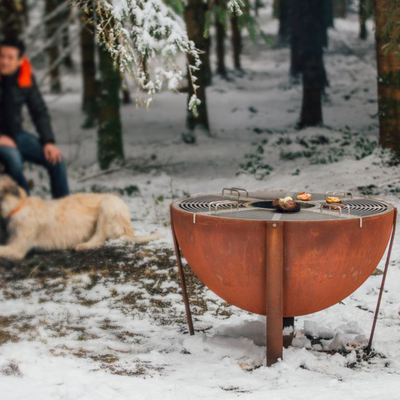 Dia 1000mm Classic Corten Steel Fire Pbq Ring Bbq Fire Pit غير قابل للصدأ
