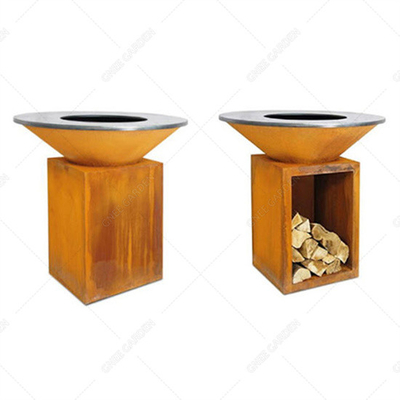 حفرة النار المستديرة المصنوعة من الصلب المصنوع مسبقًا من Corten ، 120 سم ، حفرة النار من الصلب كورتين