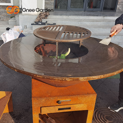 قبل التجوية كورتين الصلب Firepits الفحم الشواء حفرة تخصيص الحجم