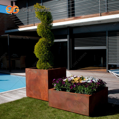 SGS TUV داخلي في الهواء الطلق المعادن الغراس Corten الصلب نافذة مربعات مكافحة الشيخوخة