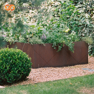 1200 * 500 * 600mm Corten Steel الخضار صناديق الغراس المعدنية الصدئة