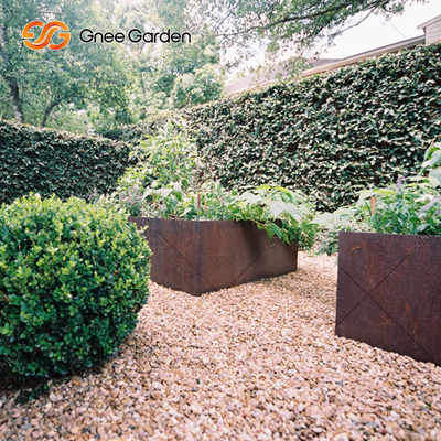 1200 * 500 * 600mm Corten Steel الخضار صناديق الغراس المعدنية الصدئة