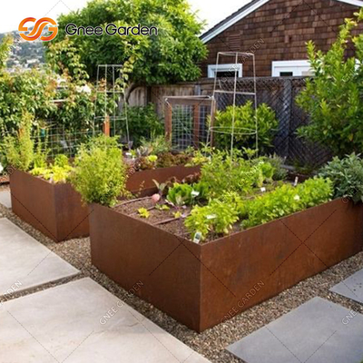 صناديق غراس الحدائق المعدنية التخصيص من Corten Steel Trough Planter 1200mm