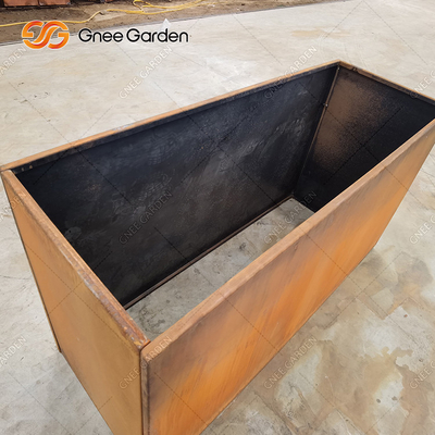 صناديق غراس الحدائق المعدنية التخصيص من Corten Steel Trough Planter 1200mm