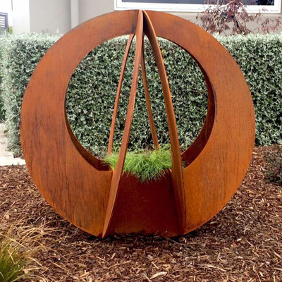 حديقة Gnee Garden كبيرة Corten Steel Planters للديكور في الهواء الطلق