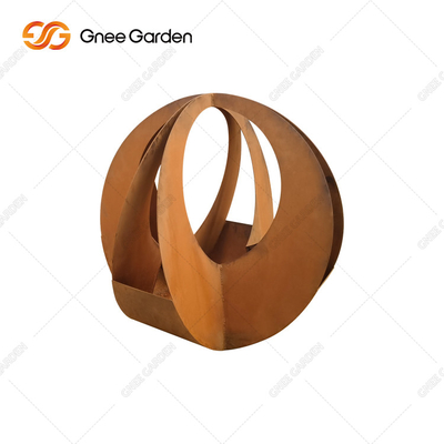 شكل مخصص الليزر قطع هندسية أواني الزهور الصلب كورتن 90 * 25 * 25 سم