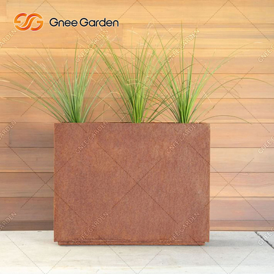 90 * 25 * 25 سم صندوق الغراس المعدني المستطيل الهندسي كورتن ستيل