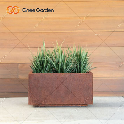 90 * 25 * 25 سم صندوق الغراس المعدني المستطيل الهندسي كورتن ستيل