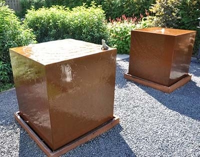 1100mm ساحة معدنية حديقة الحلي ميزة كورتين الصلب المياه