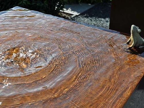 1100mm ساحة معدنية حديقة الحلي ميزة كورتين الصلب المياه