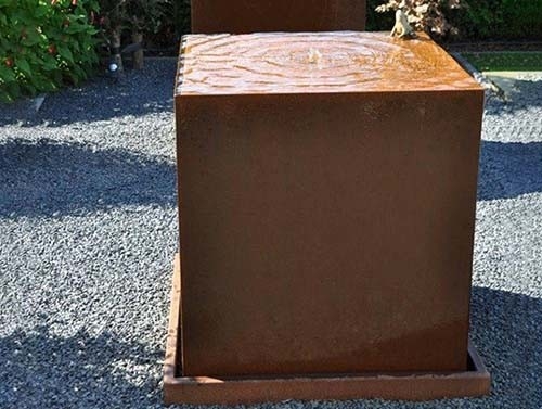 1100mm ساحة معدنية حديقة الحلي ميزة كورتين الصلب المياه