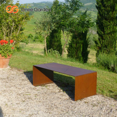 1800mmx510mm الأثاث المعدني في الهواء الطلق Corten Steel Bench للأماكن العامة