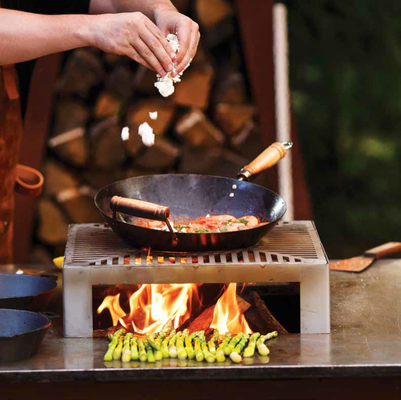 Garden Outdoor Teppanyaki Bbq Grill كبير الحجم متعدد الوظائف مع طهي الحافة