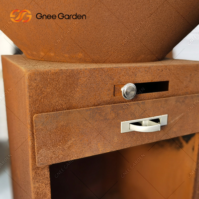 في الهواء الطلق Corten Steel Garden Fire Pit BBQ لوحة طهي شوايات الطبخ في الهواء الطلق