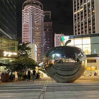 Gnee Garden 3.5m أعمال فنية من الفولاذ المقاوم للصدأ على شكل أبل لتزيين بلازا