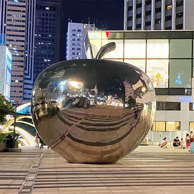 Gnee Garden 3.5m أعمال فنية من الفولاذ المقاوم للصدأ على شكل أبل لتزيين بلازا