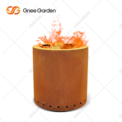 Corten Steel Fire Pit في الهواء الطلق Corten Steel Fire Pit Rusty Wood Burning