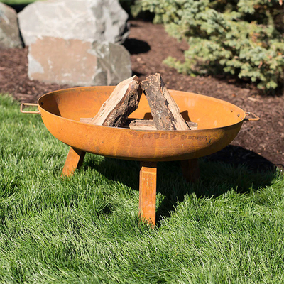 Gnee Garden Corten Steel في الهواء الطلق صدئة معدنية حفرة النار في الهواء الطلق حفرة النار الخشب