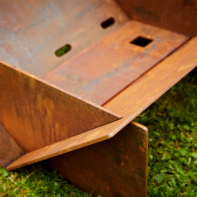 طاولة قابلة للفصل من الصلب لحرق الخشب من Corten 510 مللي متر