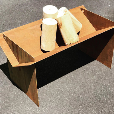 طاولة قابلة للفصل من الصلب لحرق الخشب من Corten 510 مللي متر