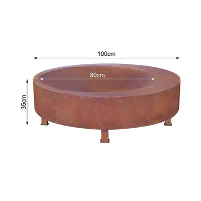 حرق الخشب كبير التجوية الصلب النار حفرة النار في الهواء الطلق وعاء 600mm-1500mm
