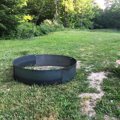 في الهواء الطلق Corten Steel Fire Pit Garden Round Fire Bowl Wood Burning Black Color