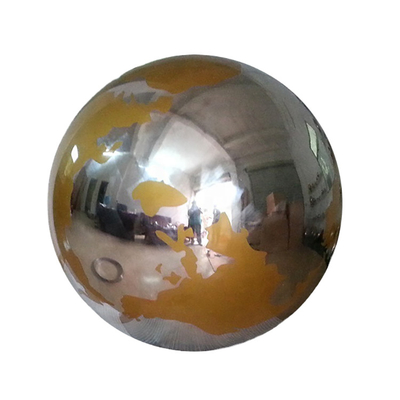 Gnee Garden النحت المعدني المصقول Sphere Schere World Globe Sculpture مصنوع يدويًا
