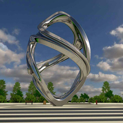 Gnee Garden Circle مجردة الفولاذ المقاوم للصدأ النحت الإبداعي