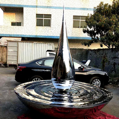 المجال البيضاوي 304 منحوتات حديثة من الفولاذ المقاوم للصدأ إبداعية في الهواء الطلق