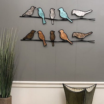 Gnee Garden 6 &quot;إرتفاع معاصر معدن طائر جدار منحوت داخليّ
